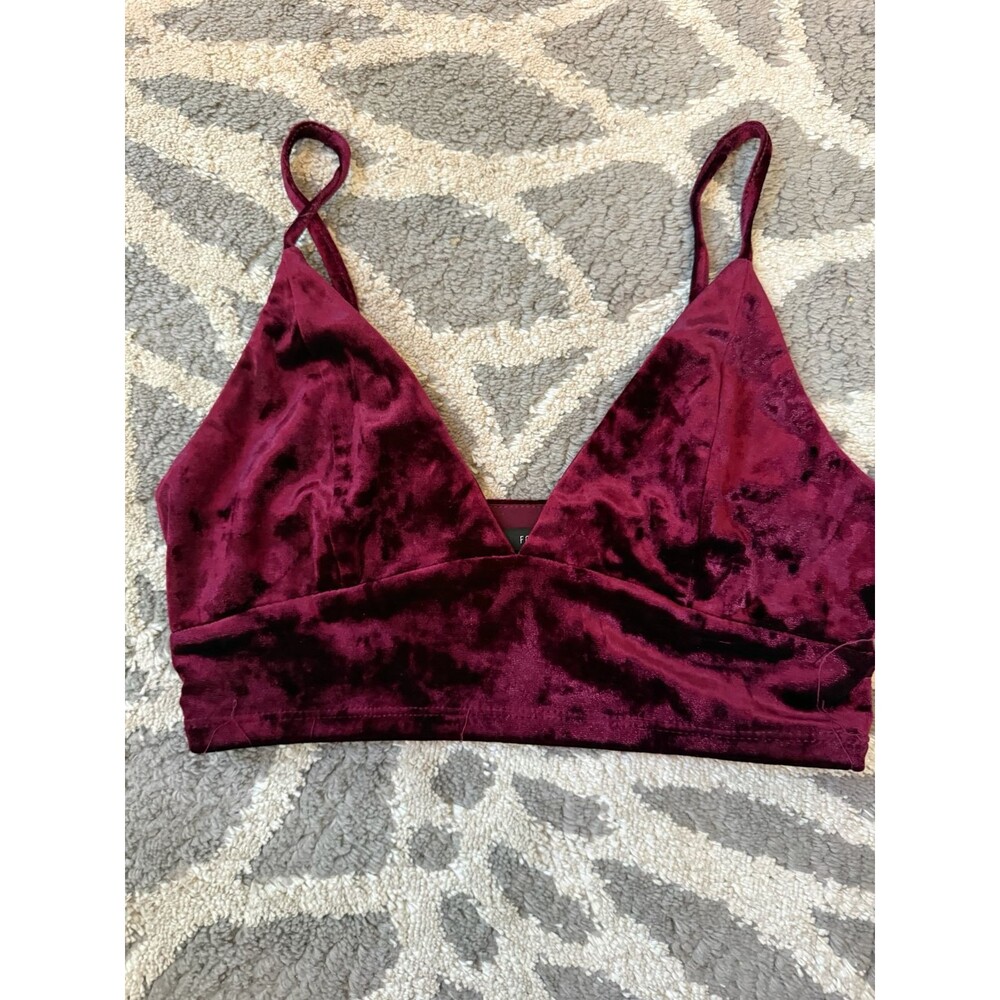 Pink Velvet Forever 21 Bralette Spaghetti Strap Crop Top